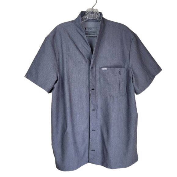 Figs Suswe Shawl Collar Scrub Top Button Down - Picture 1 of 8